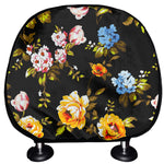 Vintage Floral Flower Pattern Print Car Headrest Covers
