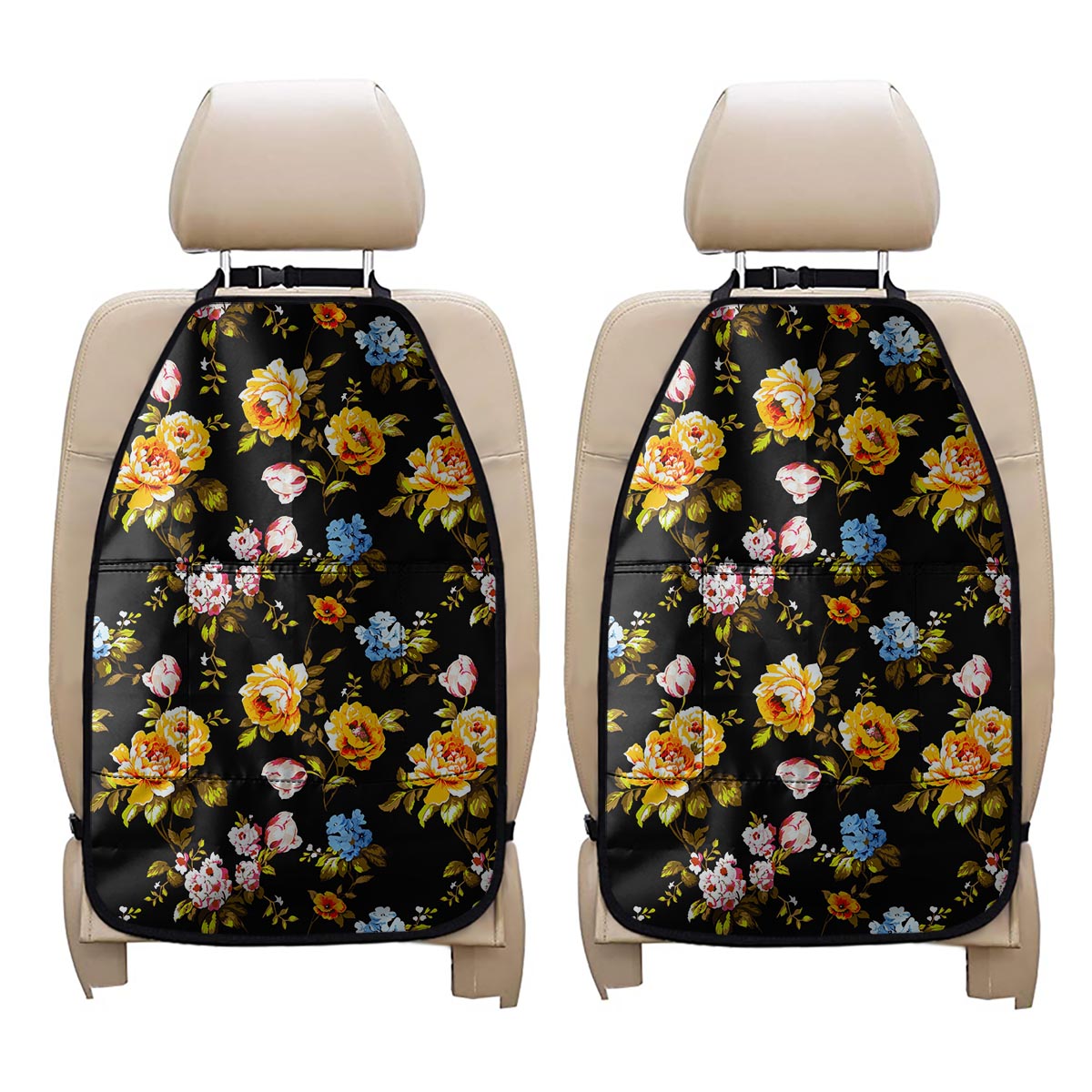 Vintage Floral Flower Pattern Print Car Seat Organizers
