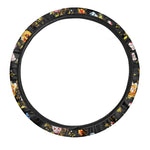 Vintage Floral Flower Pattern Print Car Steering Wheel Cover