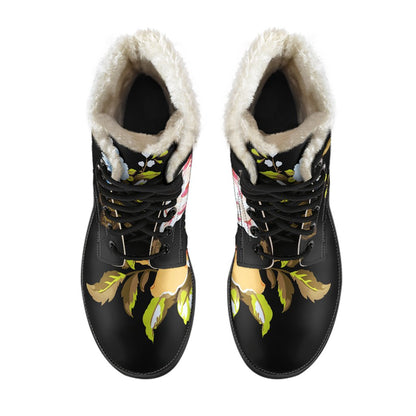 Vintage Floral Flower Pattern Print Comfy Boots GearFrost