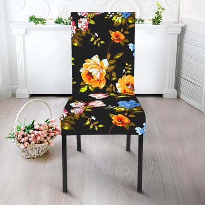 Vintage Floral Flower Pattern Print Dining Chair Slipcover