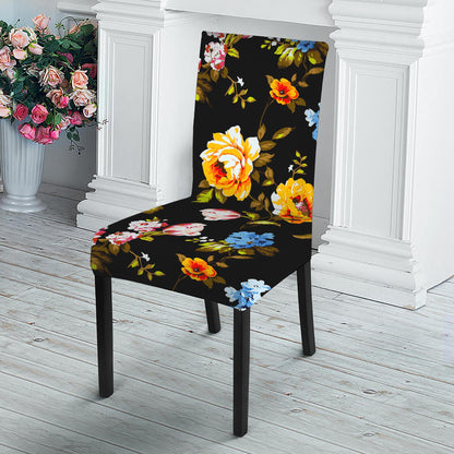 Vintage Floral Flower Pattern Print Dining Chair Slipcover