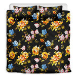 Vintage Floral Flower Pattern Print Duvet Cover Bedding Set