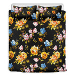 Vintage Floral Flower Pattern Print Duvet Cover Bedding Set
