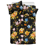 Vintage Floral Flower Pattern Print Duvet Cover Bedding Set