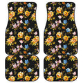 Vintage Floral Flower Pattern Print Front and Back Car Floor Mats