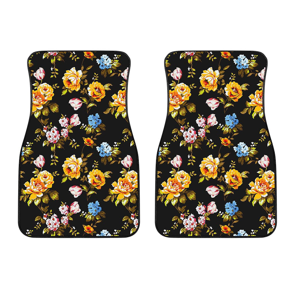 Vintage Floral Flower Pattern Print Front Car Floor Mats