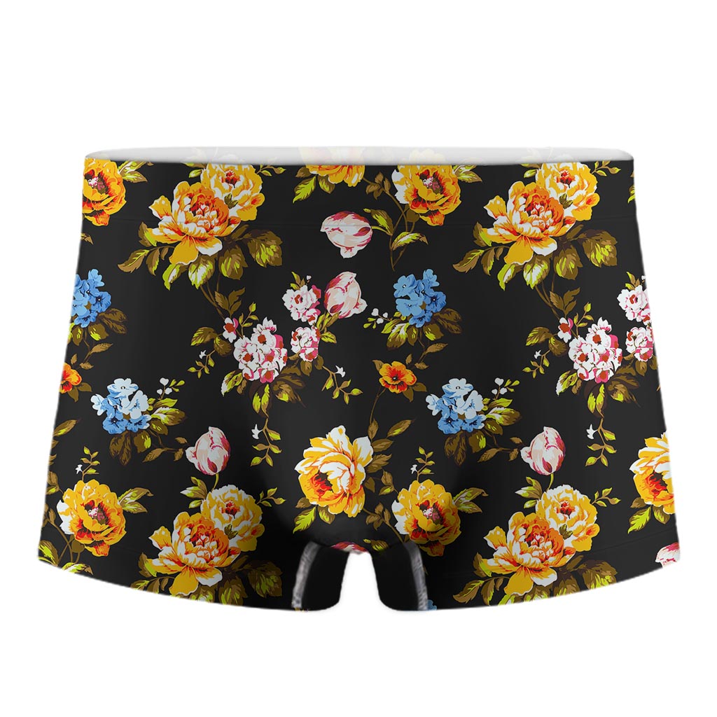 Vintage Floral Flower Pattern Print Men's Boxer Briefs