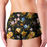 Vintage Floral Flower Pattern Print Men's Boxer Briefs