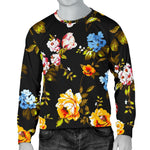 Vintage Floral Flower Pattern Print Men's Crewneck Sweatshirt GearFrost