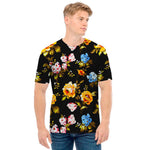 Vintage Floral Flower Pattern Print Men's T-Shirt