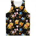 Vintage Floral Flower Pattern Print Men's Tank Top