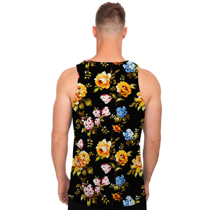 Vintage Floral Flower Pattern Print Men's Tank Top