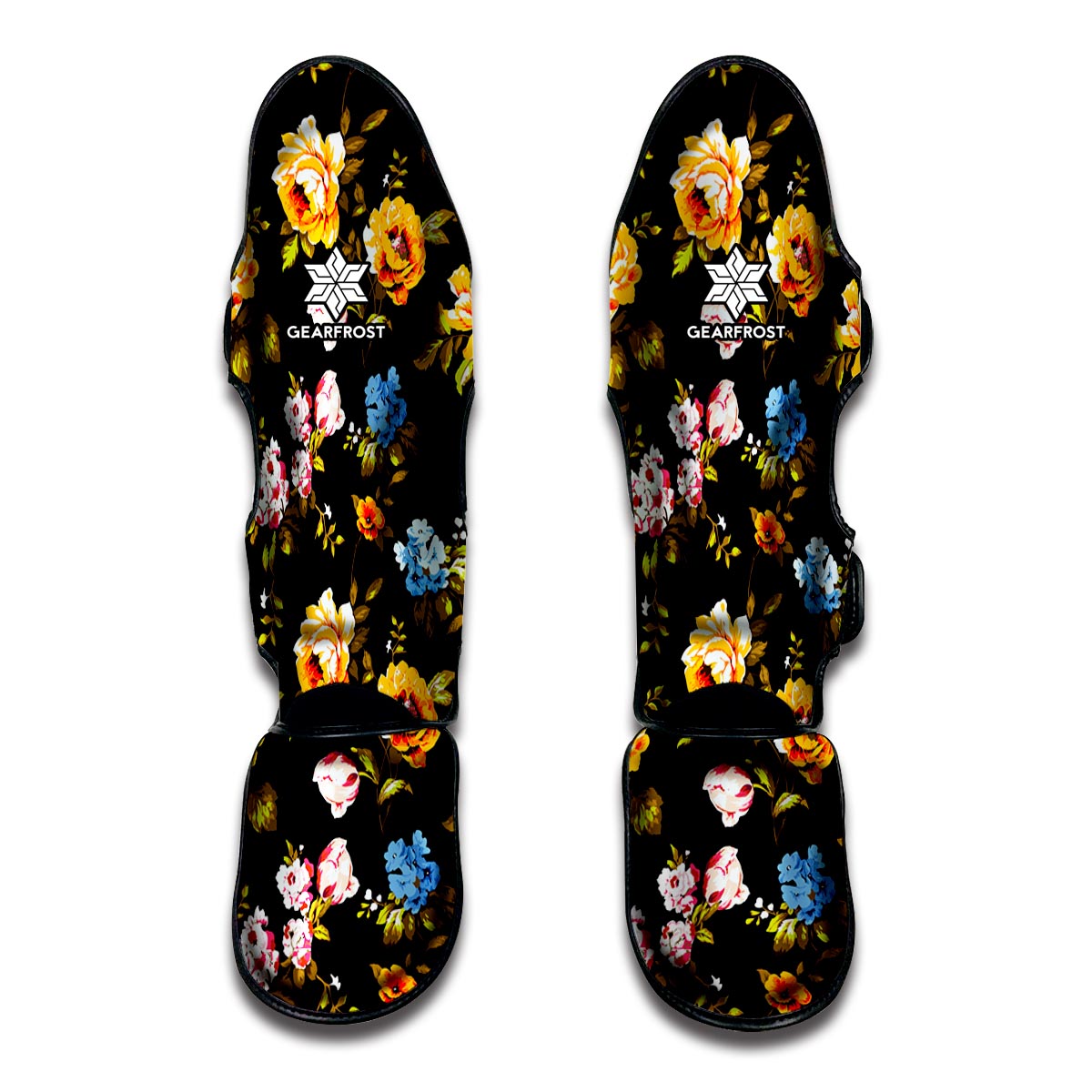 Vintage Floral Flower Pattern Print Muay Thai Shin Guard