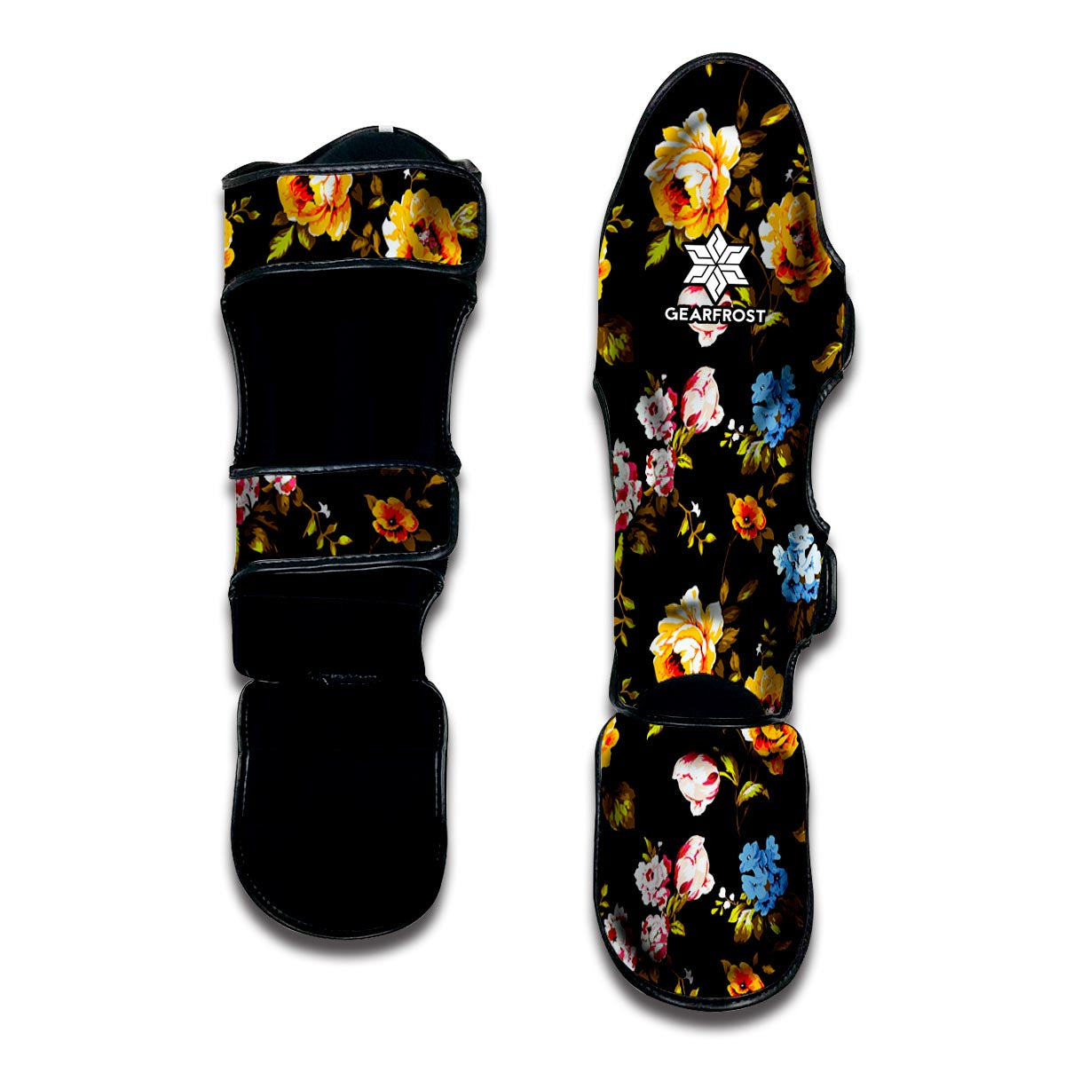 Vintage Floral Flower Pattern Print Muay Thai Shin Guard
