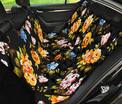 Vintage Floral Flower Pattern Print Pet Car Back Seat Cover