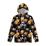 Vintage Floral Flower Pattern Print Pullover Hoodie