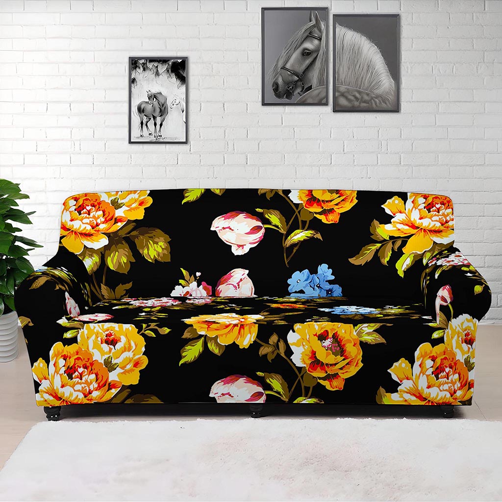 Vintage Floral Flower Pattern Print Sofa Cover