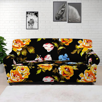 Vintage Floral Flower Pattern Print Sofa Cover