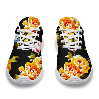 Vintage Floral Flower Pattern Print Sport Shoes GearFrost