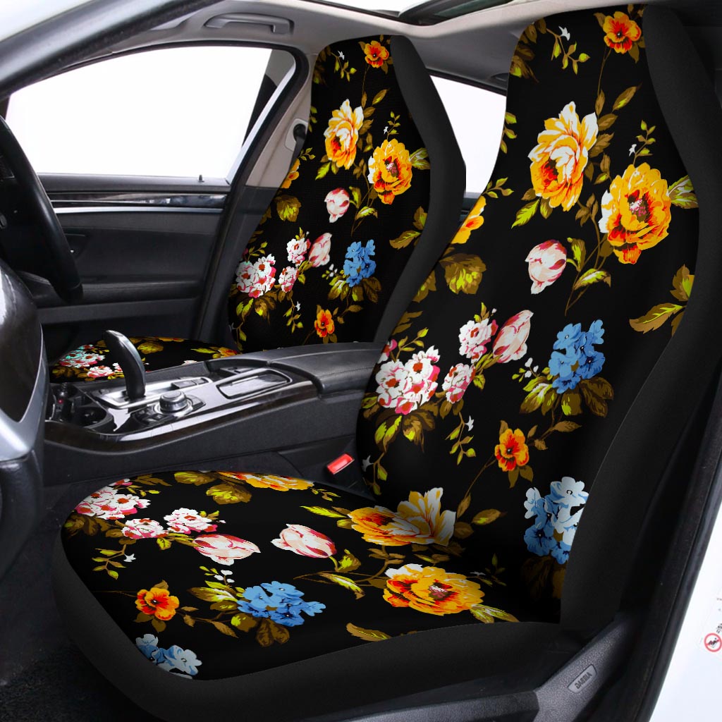 Vintage Floral Flower Pattern Print Universal Fit Car Seat Covers