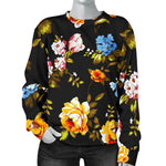 Vintage Floral Flower Pattern Print Women's Crewneck Sweatshirt GearFrost