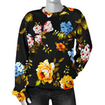 Vintage Floral Flower Pattern Print Women's Crewneck Sweatshirt GearFrost