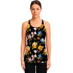 Vintage Floral Flower Pattern Print Women's Racerback Tank Top
