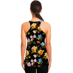 Vintage Floral Flower Pattern Print Women's Racerback Tank Top
