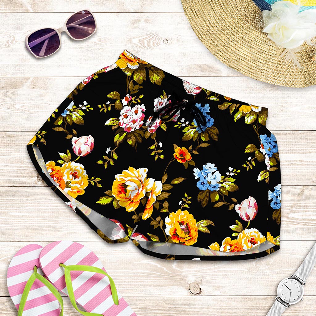 Vintage Floral Flower Pattern Print Women's Shorts