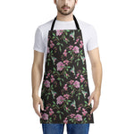 Vintage Floral Hummingbird Print Apron