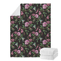Vintage Floral Hummingbird Print Blanket