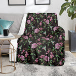 Vintage Floral Hummingbird Print Blanket