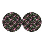 Vintage Floral Hummingbird Print Car Coasters