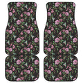 Vintage Floral Hummingbird Print Front and Back Car Floor Mats