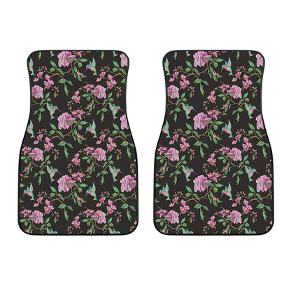 Vintage Floral Hummingbird Print Front Car Floor Mats