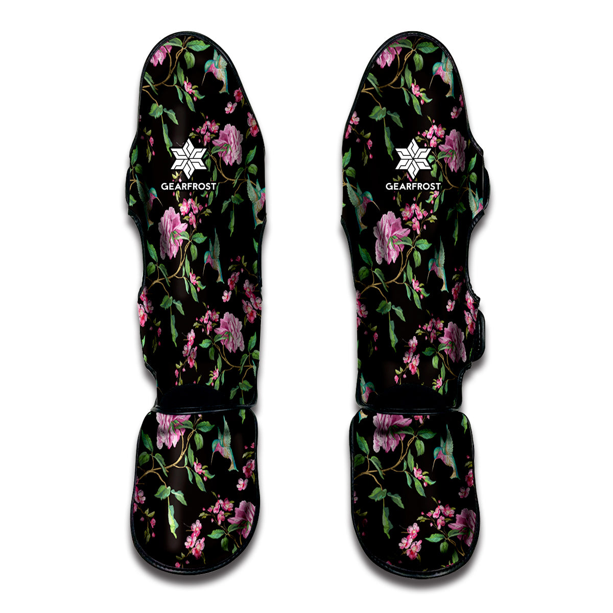 Vintage Floral Hummingbird Print Muay Thai Shin Guard