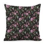Vintage Floral Hummingbird Print Pillow Cover