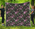Vintage Floral Hummingbird Print Quilt
