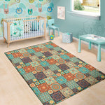 Vintage Floral Patchwork Pattern Print Area Rug