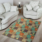 Vintage Floral Patchwork Pattern Print Area Rug