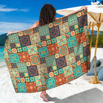 Vintage Floral Patchwork Pattern Print Beach Sarong Wrap