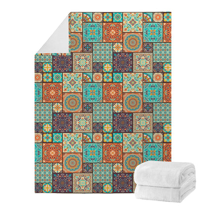 Vintage Floral Patchwork Pattern Print Blanket