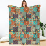 Vintage Floral Patchwork Pattern Print Blanket