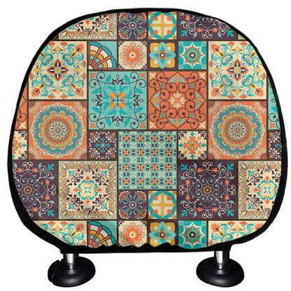 Vintage Floral Patchwork Pattern Print Car Headrest Covers