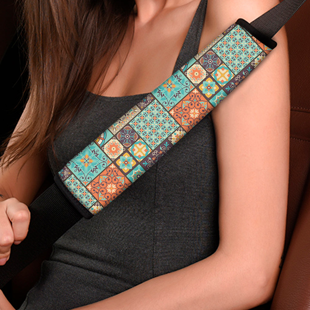 Vintage Floral Patchwork Pattern Print Car Seat Belt Covers