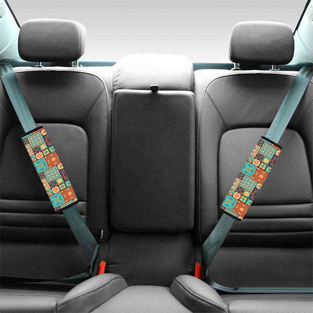 Vintage Floral Patchwork Pattern Print Car Seat Belt Covers