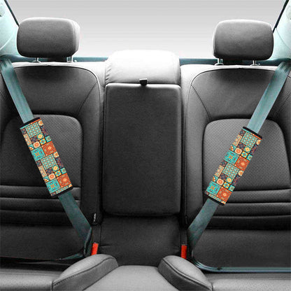Vintage Floral Patchwork Pattern Print Car Seat Belt Covers