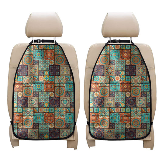 Vintage Floral Patchwork Pattern Print Car Seat Organizers