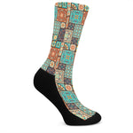 Vintage Floral Patchwork Pattern Print Crew Socks